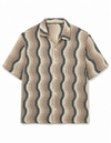 Refined Knit Resort Shirt – Beige Waves Edition