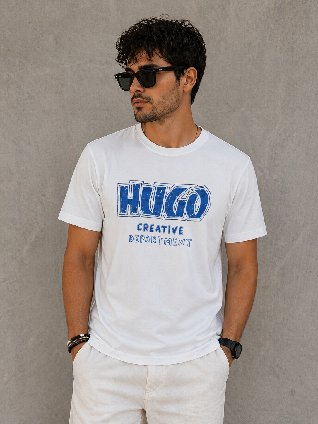 White Graphic T-Shirt – HUGO Creative Print