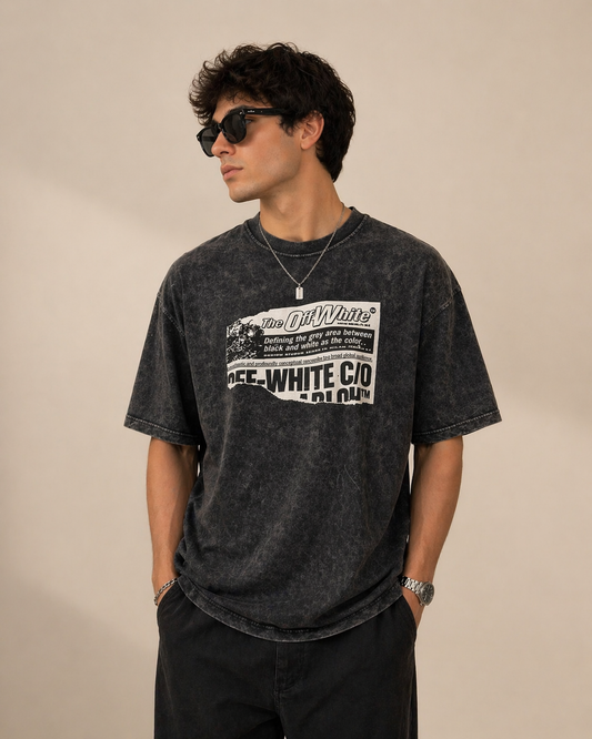 Acid Wash Graphic T-Shirt – X Statement Print