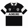 Amiri Black & White Polo T-Shirt – Bold Logo Edition