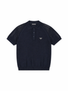 Prada Perforated Knit Polo Shirt – Navy Luxury Minimal Design