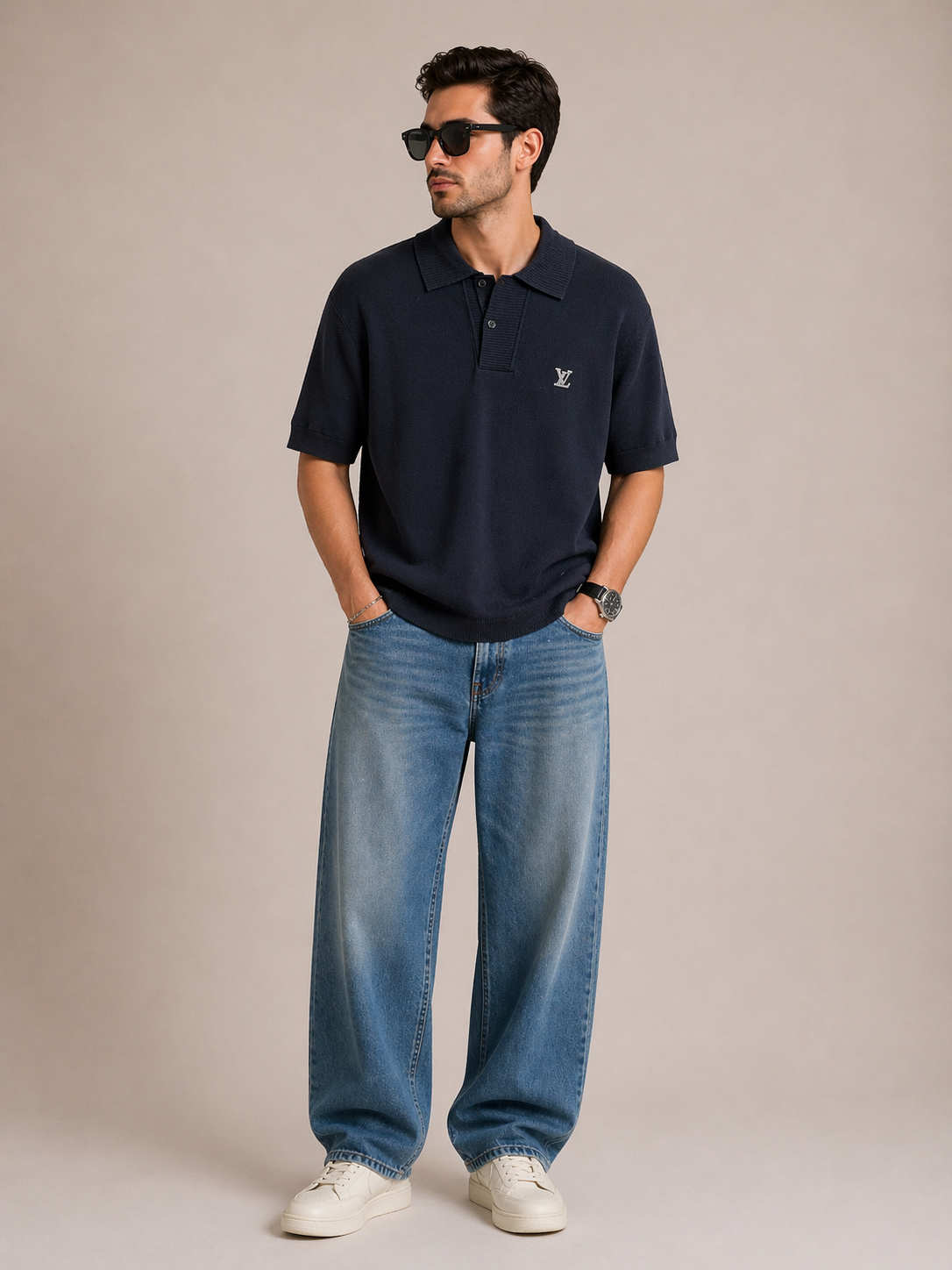 Louis Vuitton Classic Knit Polo Shirt – Navy Minimal Luxury