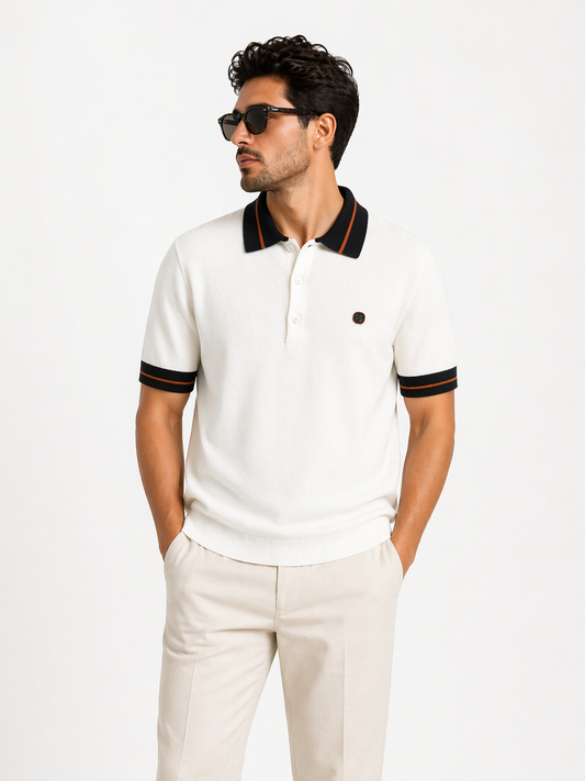 ZEGNA Classic White Polo Shirt – Premium Knit Fabric