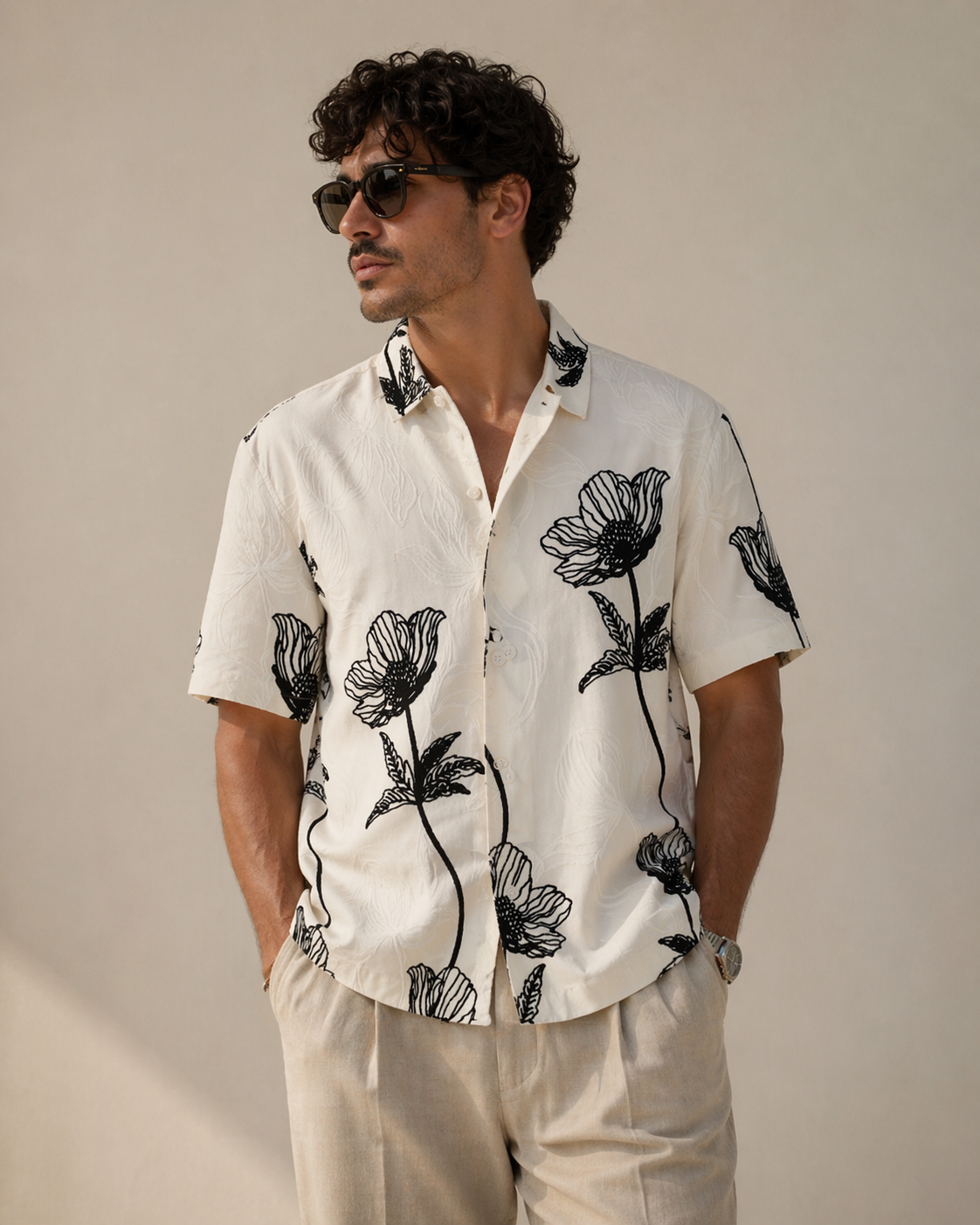 White Floral Embroidered Shirt β Relaxed Summer Fit