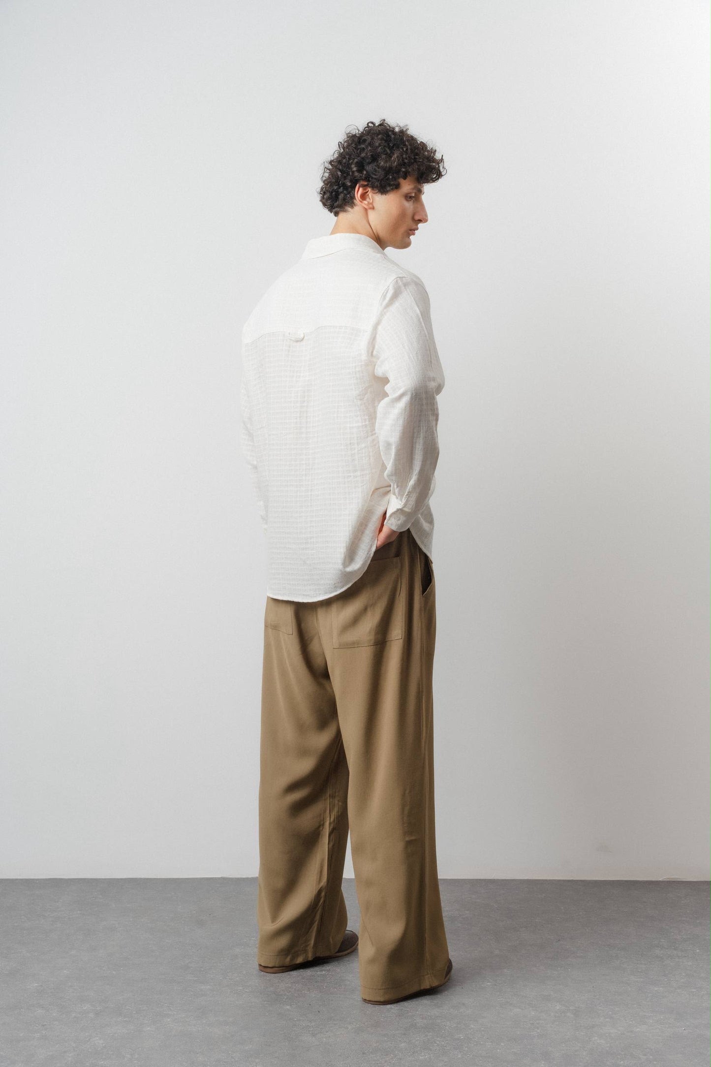 Light Yellow Textured Shirt – Relaxed Summer Fit
