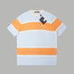 Louis Vuitton Sky Blue & Orange Striped T-Shirt – Signature Logo Detail