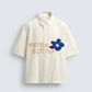 Cream Statement Shirt – Never Settle Embroidered Detail