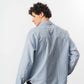 Classic Sky Blue Striped Shirt – Embroidered Crest Detail
