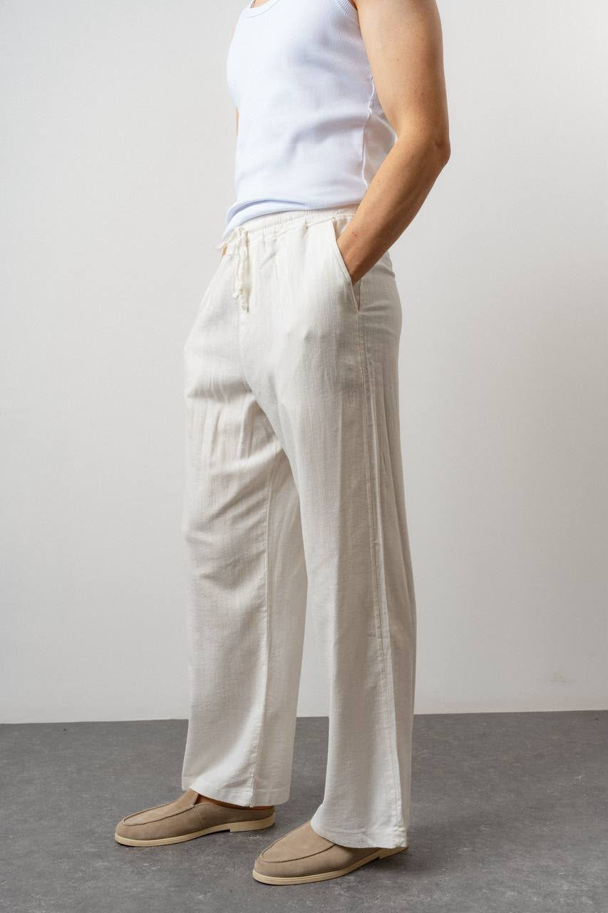 Relaxed Pants – Textured Drawstring Fit