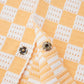 Louis Vuitton Orange & White Checkered Polo Shirt – Textured Knit Design
