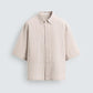 Relaxed Pink Striped Short-Sleeve Shirt – Oversized Fit