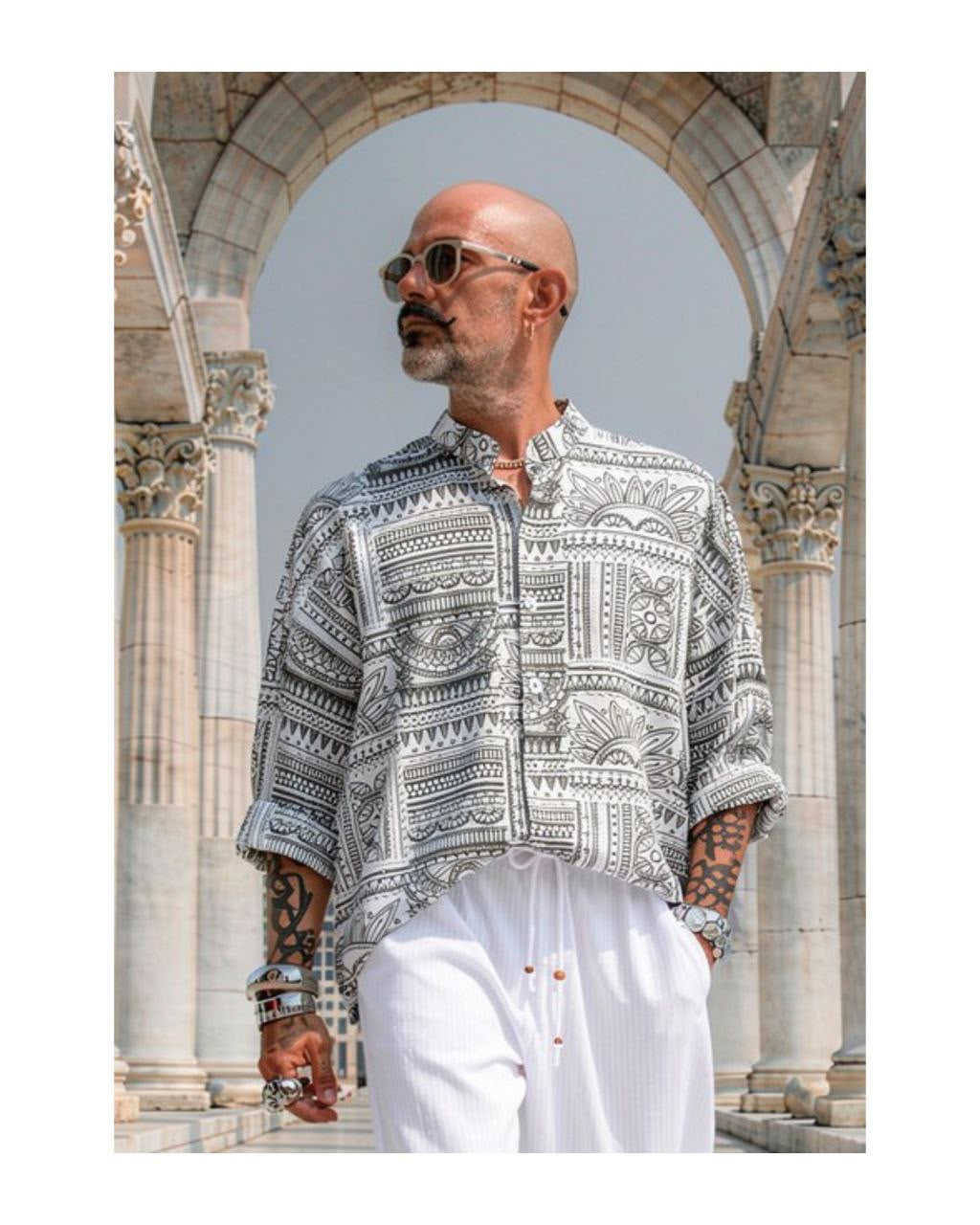 Boho Pattern Oversized Shirt – Relaxed Summer Fit