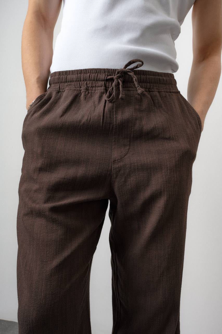 Relaxed Pants – Textured Drawstring Fit