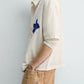 Cream Statement Shirt – Never Settle Embroidered Detail