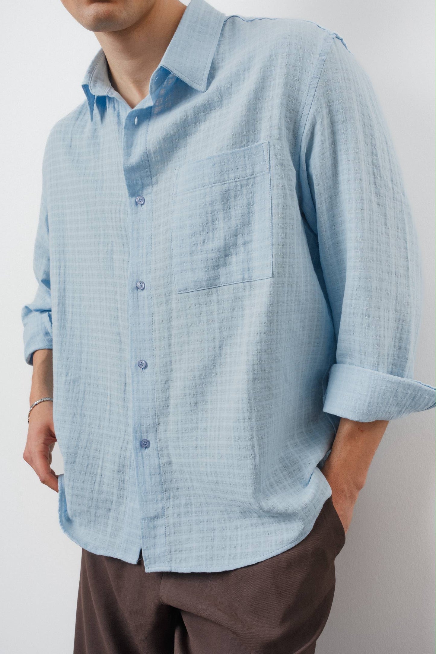 Light Yellow Textured Shirt – Relaxed Summer Fit