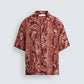 Vintage Burgundy Floral Shirt – Relaxed Short-Sleeve Fit
