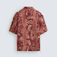 Vintage Burgundy Floral Shirt – Relaxed Short-Sleeve Fit