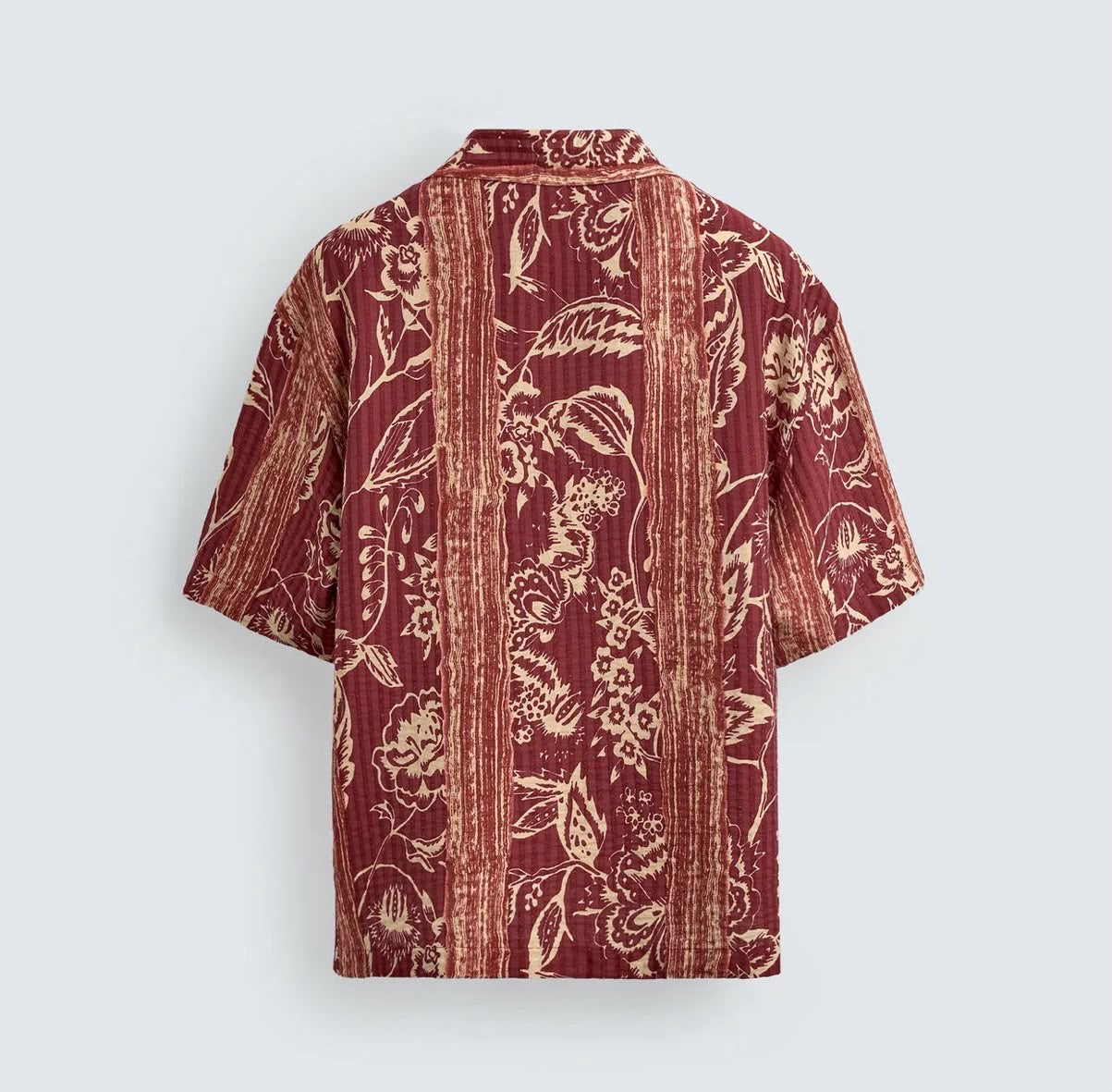 Vintage Burgundy Floral Shirt – Relaxed Short-Sleeve Fit