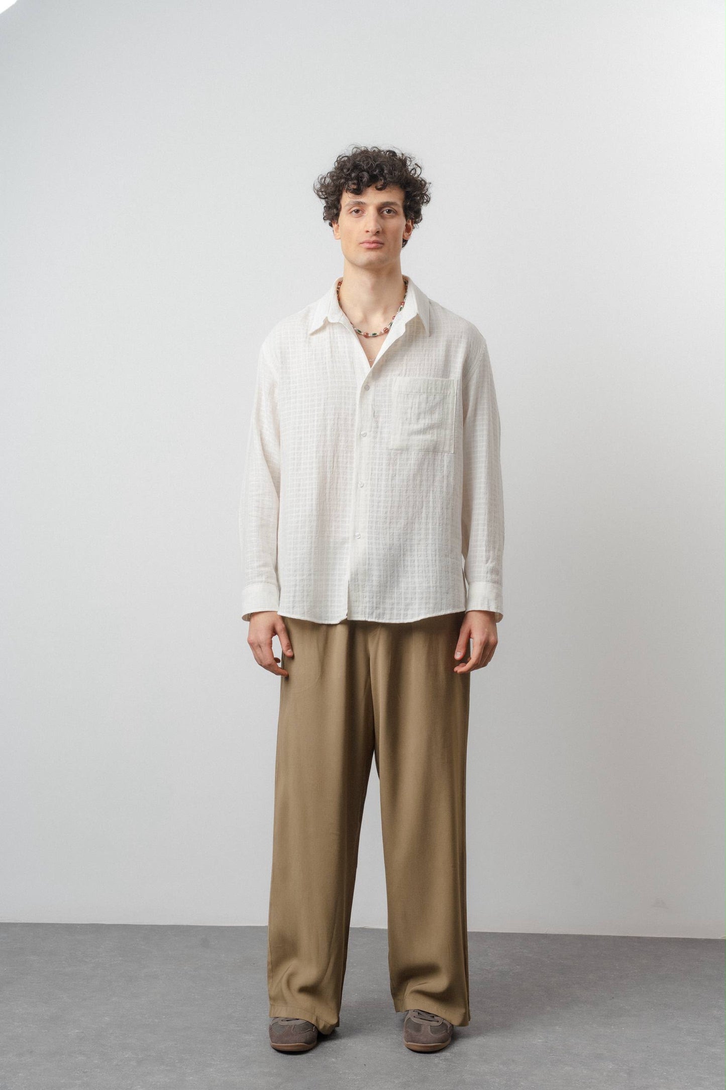 Light Yellow Textured Shirt – Relaxed Summer Fit