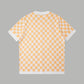 Louis Vuitton Orange & White Checkered Polo Shirt – Textured Knit Design