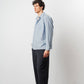Classic Sky Blue Striped Shirt – Embroidered Crest Detail