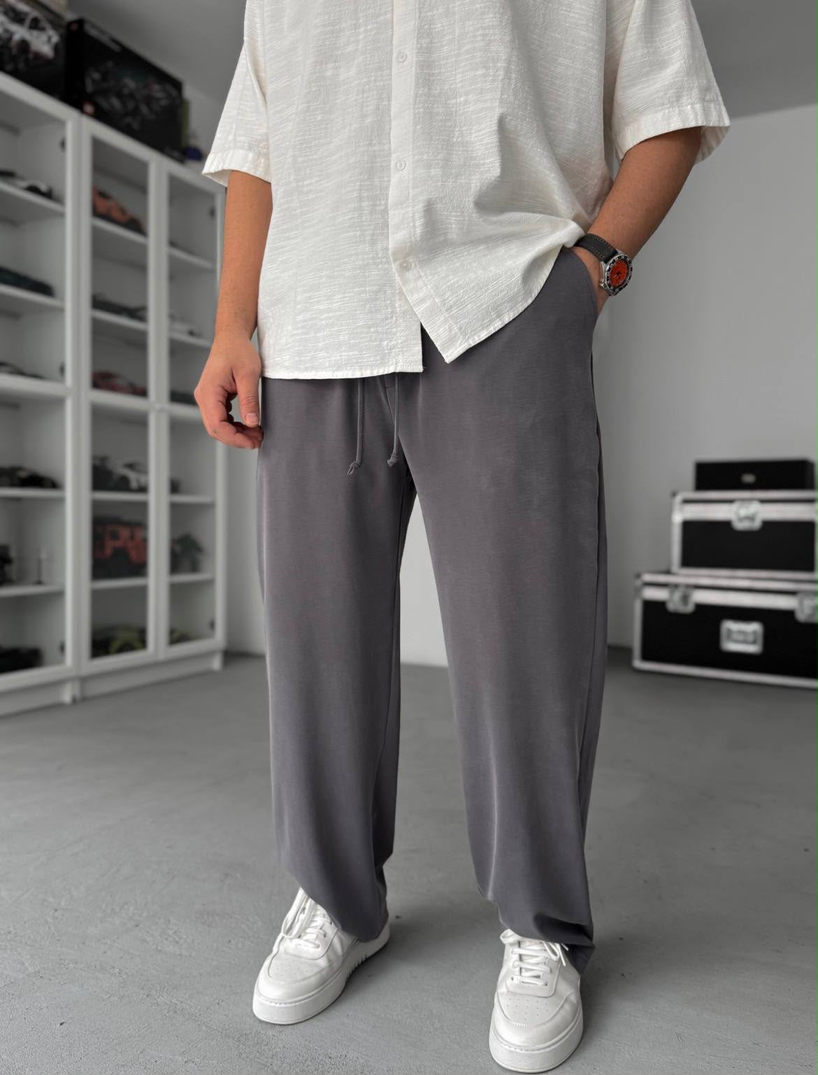 Wide-Leg Pants – Relaxed Drawstring Fit