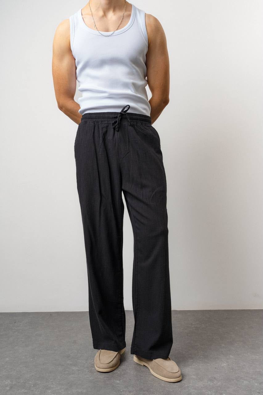 Relaxed Pants – Textured Drawstring Fit