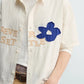 Cream Statement Shirt – Never Settle Embroidered Detail