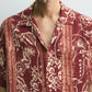 Vintage Burgundy Floral Shirt – Relaxed Short-Sleeve Fit