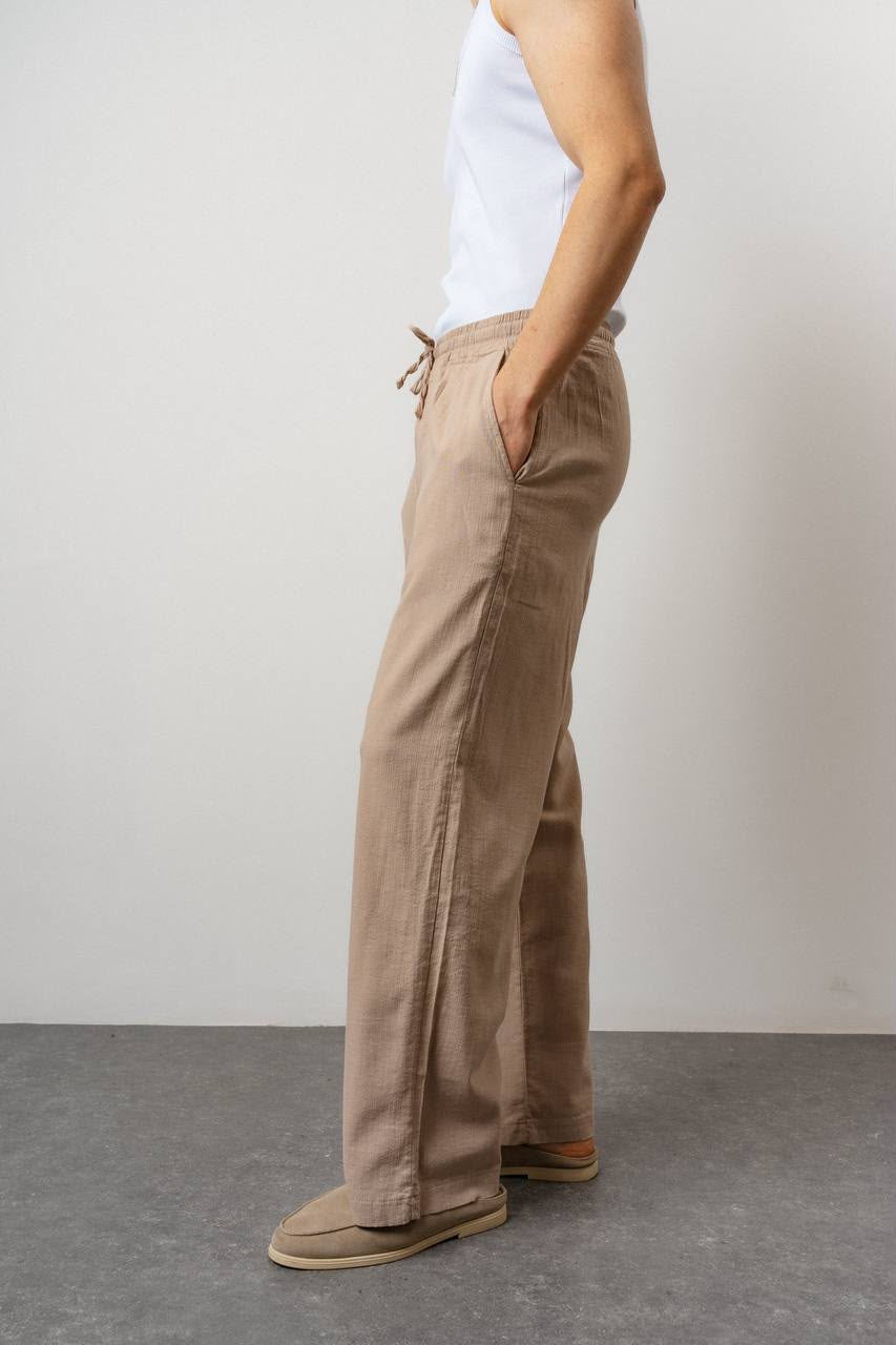 Relaxed Pants – Textured Drawstring Fit