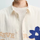 Cream Statement Shirt – Never Settle Embroidered Detail