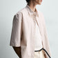 Relaxed Pink Striped Short-Sleeve Shirt – Oversized Fit