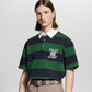 LV Green & Navy Striped Polo Shirt – Contrast Collar Detail