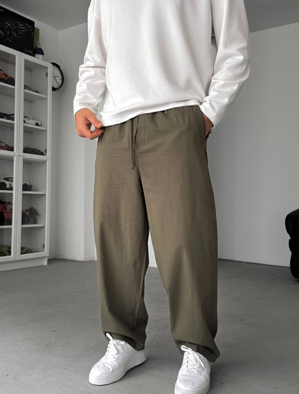 Wide-Leg Pants – Relaxed Drawstring Fit
