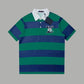 LV Green & Navy Striped Polo Shirt – Contrast Collar Detail