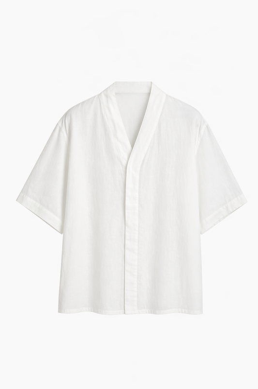 Essential White V-Neck Shirt – Relaxed Minimal Fit