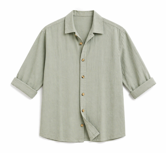 Sage Green Relaxed Shirt – Lightweight Summer Fit