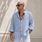 Sky Blue Textured Shirt – Raw Edge Relaxed Fit