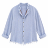 Sky Blue Textured Shirt – Raw Edge Relaxed Fit