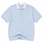 Sky Blue Knit Polo – Textured Summer Fit