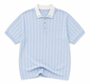 Sky Blue Knit Polo – Textured Summer Fit