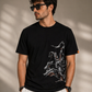 Black Graphic T-Shirt – Horse Art Statement Tee