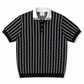 Black Pattern Knit Polo – Luxury Statement Fit
