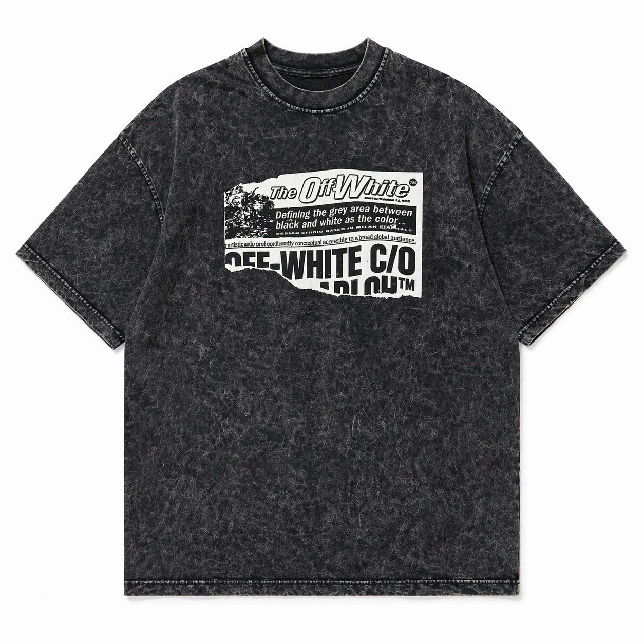Acid Wash Graphic T-Shirt – X Statement Print