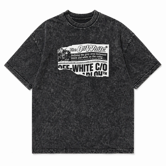 Acid Wash Graphic T-Shirt – X Statement Print