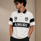 Amiri White & Black Polo T-Shirt – Bold Logo Edition