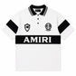 Amiri White & Black Polo T-Shirt – Bold Logo Edition