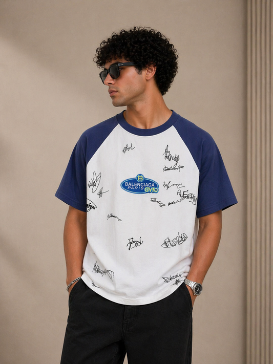 Balenciaga Paris Gym Signature Contrast Raglan T-Shirt