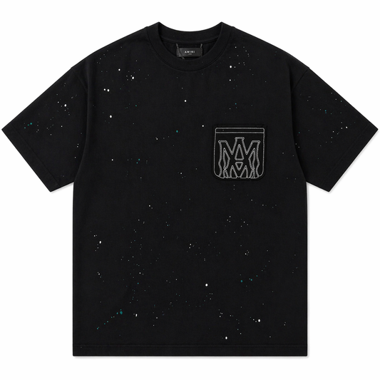 AMIRI Paint Splatter Pocket T-Shirt – Premium Black Edition