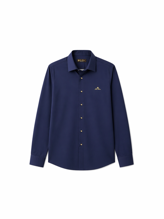 Loro Piana Navy Blue Luxury Shirt – Premium Classic Fit